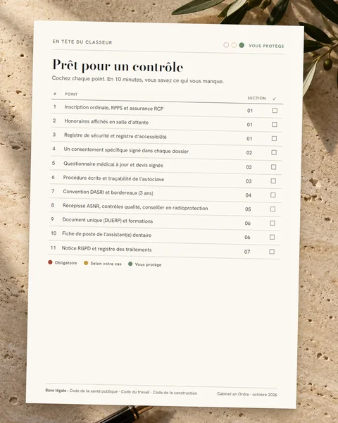 Checklist Prêt pour un contrôle