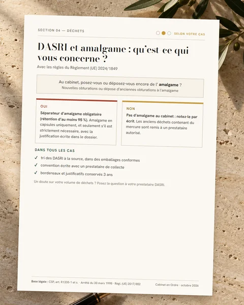 DASRI et amalgame : qu’est-ce qui vous concerne ?